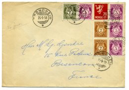 Letter From TRONDHEIM  - NORGE / For Besancon France / 26 January 1950 - Storia Postale