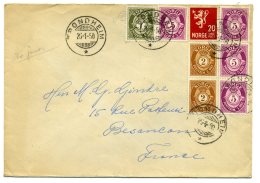 Letter From TRONDHEIM  - NORGE / For Besancon France / 26 January 1950 - Cartas & Documentos