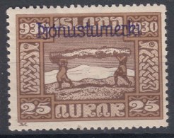 Iceland Island Ijsland 1930 Porto Mi#50 Mint Hinged - Service