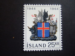 ICELAND 1964  20 YEARS REPUBLIC OF ISLAND MNH**  YVERT 335 MICHEL 380  (E42-025) - Ongebruikt