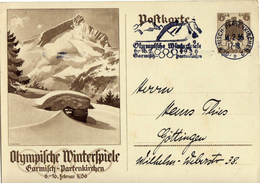 Drittes Reich 1935 Ganzsache Mi P 257 Olympische Spiele In Garmisch-Partenkirchen, Mit Maschinestempel [140517KIV] - Postcards