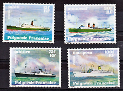 Polynésie Française 124 127 Bateaux Gomme Tropicale Neuf * * TB  MNH Cote 18 - Unused Stamps