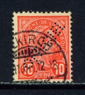LUXEMBOURG  -  1895  Grand Duke Adolphe  Perfinned OFFICIEL  10c  Used As Scan - Dienstmarken
