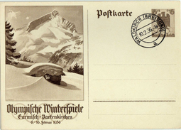 Drittes Reich 1935 Ganzsache Mi P 257, Olympische Spiele In Garmisch-Partenkirchen, Gestempelt [140517KIV] - Cartes Postales