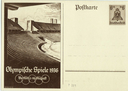 Drittes Reich 1936 Ganzsache Mi P 259, Olympische Sommerspiele In Berlin * [140517KIV] - Postcards