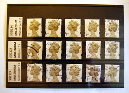 Great Britain - Machin SG2124 / 2124D Stamps 1st Millenium Differents Printing & Perforations * 5  (used) - Machins