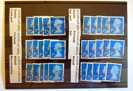 Great Britain - Machin NVI 2nd Differents Printings, Colors & Perforations (used) - Série 'Machin'