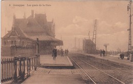 JEMAPPES-LES QUAIS DE LA GARE-STATION-SUPER-CARTE ENVOYEE-1913-TRES RARE-VOYEZ LES 2 SCANS-TOP ! ! ! - Mons