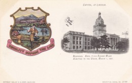 Nebraska State Capitol Building, Lincoln Nebraska C1900s Vintage Postcard, Paducah KY Clothing Store Message On Back - Lincoln