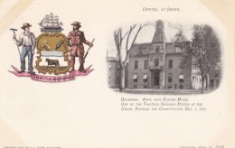 Delaware State Capitol Building, Dover DE C1900s Vintage Postcard, Paducah KY Clothing Store Message On Back - Dover