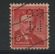 USA : -  ROOSEVELT - N° Yvert 600 Obli. & Perforé "M Co" - Perforados