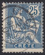 FRANCE Francia Frankreich (colonie) - 1902/1903 - Crète (Creta) - Yvert 9, Obliterato, 25 Cent. - Oblitérés