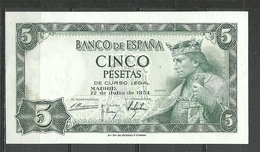 ESPAÑA BILLETE DE 5 Pts. MADRID 22 DE JULIO DE 1954  PLANCHA . - [ 4] 1975-…: Juan Carlos I.