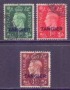 Morocco Agencies Tangier Scott 515/517 - SG245/247, 1937 George VI Set Used - Postämter In Marokko/Tanger (...-1958)