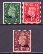 Morocco Agencies Tangier Scott 515/517 - SG245/247, 1937 George VI Set MH* - Morocco Agencies / Tangier (...-1958)