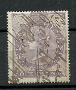 Great Britain Old Revenue Tax Stamp Inland Revenue Queen Victoria 1 Penny O - Dienstmarken