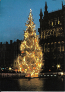 Bruxelles (1000) : Noël 1989 Sur La Grand'Place - Le Sapin Enluminé. CPSM. - Bruxelles La Nuit