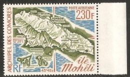 Comoro Islands 1975 Mi# 190 ** MNH - Map Of Moheli Island - Inseln