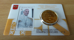 2015 VATICANO - PONTIFICATO PAPA FRANCESCO (50 CENTESIMI FDC / STAMP&COIN CARD N. 6) - Vatican