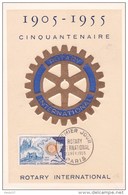 France N°1009 - Carte Maximum - Rotary - 1950-1959