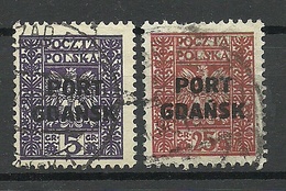 Port Gdansk Poland Danzig 1929/30 Michel 20 & 22 O - Port Gdansk