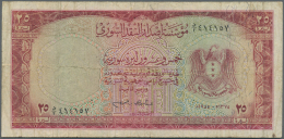 Syria / Syrien: 25 Livres ND(1955) P. 78B, Stronger Used With Several Folds And Creases, Stained Paper, 2 Small Pinholes - Syria