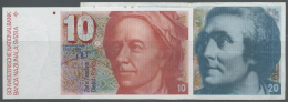 Switzerland / Schweiz: Set Of 2 Notes Containing 10 And 20 Franken ND(1981-92) P. 53, 55, The First In UNC, The Second I - Svizzera