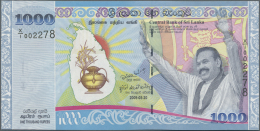 Sri Lanka: 1000 Rupees 2009 Replacement Prefix X/1 P. 122 In Condition: UNC. - Sri Lanka