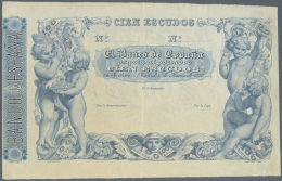 Spain / Spanien: 100 Escudos 1870 P. NL, Highly Rare Note, Remainder Without Signatures Of "Banco De Espana", A Very Cle - Autres & Non Classés