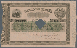 Spain / Spanien: 100 Reales 1856 "Banco De Espana" P. NL, Highly Rare Banknote In Fantastic Condition, With Bank Cancell - Altri & Non Classificati