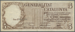 Spain / Spanien: 5 Pesetas 1936 P. S592 In Condition: VF- To F+. - Altri & Non Classificati