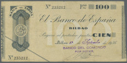 Spain / Spanien: 100 Pesetas 1936 P. S554, In Condition: F- To F. - Autres & Non Classés