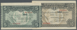 Spain / Spanien: Set Of 2 Notes Containing 5 Pesetas 1937 P. S561 (VF-) And 10 Pesetas 1937 P. S562 (VF). (2 Pcs) - Autres & Non Classés
