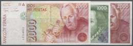 Spain / Spanien: Set Of 3 Notes Containing 2000 Pesetas 1992 P. 162 (aUNC), 1000 Pesetas 1992 P. 163 (UNC) And 2000 Pese - Autres & Non Classés