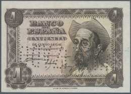 Spain / Spanien: 1 Peseta 1951 Specimen P. 139s, With Cancellation Perforation, Serial #0000102, Condition: UNC. - Altri & Non Classificati