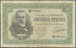 Spain / Spanien: Set Of 2 Notes Containing 50 Pesetas 1940 P. 117a (F-) And 100 Pesetas 1940 P. 118a (F-). (2 Pcs) - Other & Unclassified