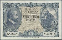 Spain / Spanien: 25 Pesetas 1940 P. 116a, Center Fold And Creases In Paper But No Holes Or Tears, Strongness In Paper An - Other & Unclassified