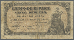 Spain / Spanien: 5 Pesetas 1937 P. 106a In Condition: VG+. - Autres & Non Classés