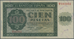 Spain / Spanien: 100 Pesetas 1936 With Cancellation "inutilizado", Regular Serial Number, P. 101s, In Condition: UNC. - Autres & Non Classés