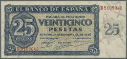 Spain / Spanien: 25 Pesetas 1935 P. 99a In Condition: VF+. - Autres & Non Classés