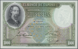 Spain / Spanien: 1000 Pesetas 1931 P. 84Aa, Rare Banknote In Crisp Original Condition: UNC. - Autres & Non Classés