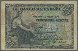 Spain / Spanien: 25 Pesetas 1906 P. 57a In Condition: F-. - Autres & Non Classés