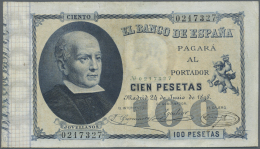 Spain / Spanien: 100 Pesetas 1898 P. 48, Rare Banknote, Professional Restored Tears (4 At Lower Border, 2 At Upper And R - Other & Unclassified