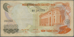 South Vietnam / Süd Vietnam: Bundle Of 100 Pcs 500 Dong 1970 P. 28, All In Used Condition With Stains And Folds Fro - Viêt-Nam
