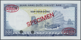 South Vietnam / Süd Vietnam: 500 Dong ND(1964-66) Specimen P. 23s, 2 Cancellation Holes, Specimen Overprint And Zer - Viêt-Nam