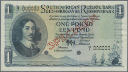South Africa / Südafrika: 1 Pound September 1st 1948 SPECIMEN, P.92as, Slightly Wavy Paper, Otherwise Perfect: AUNC - South Africa