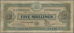 Solomon Islands: 5 Shillings January 2nd 1926, P.1, Extremely Rare Note And A Great Addition To Any Collection. Very Pro - Salomons