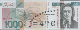 Slovenia / Slovenien: Set Of 2 Notes 1000 Tolar 2003 P. 17 With Additional Overprint Which Was Printed On The Notes On T - Slovenia