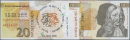 Slovenia / Slovenien: Set Of 2 Notes 20 Tolar 1992 P. 12 With Additional Overprint On Back Side For Commemorating The 17 - Slovenia