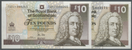 Scotland / Schottland: Set Of The Notes The Royal Bank Of Scotland Plc Containing 10 Pounds 2006 & 2012 In Condition - Autres & Non Classés